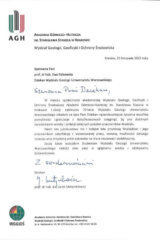 Listy gratulacyjne i życzenia z okazji 70-lecia Wydziału Geologii i 200 lat geologii na Uniwersytecie Warszawskim