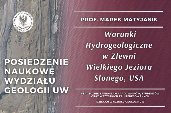 plakat informacyjny o Posiedzeniu Naukowym Wydziału Geologii w dniu 10.05.2024