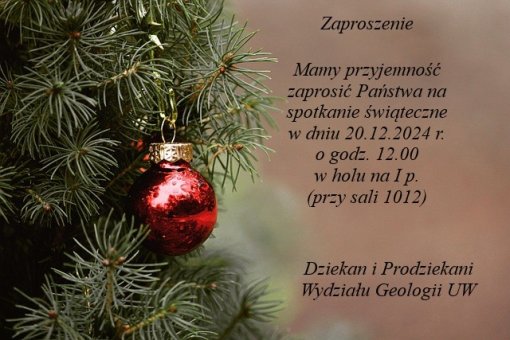 Zaproszenie – Spotkanie świąteczne 20.12.2024