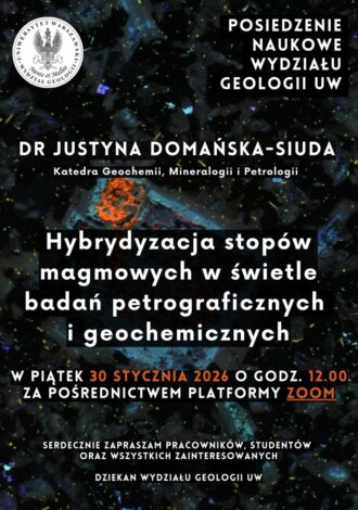 plakat – Posiedzenie Naukowe Wydziału Geologii w dniu 30.01.2026